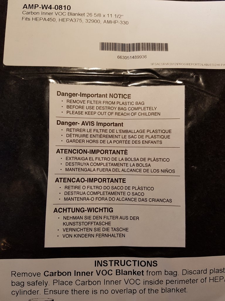 AMP-W4-0810 Carbon Inner VOC Blanket - High Quality Air and Medical