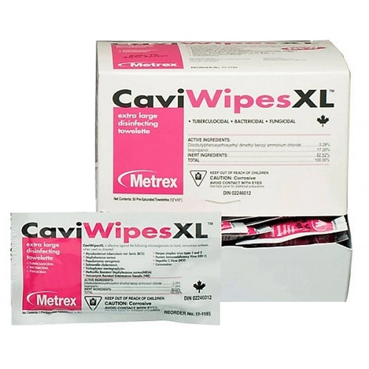 CaviWipes XL Singles - 9"x12" - 50 Wipes Per Box - CASE OF 6 BOXES