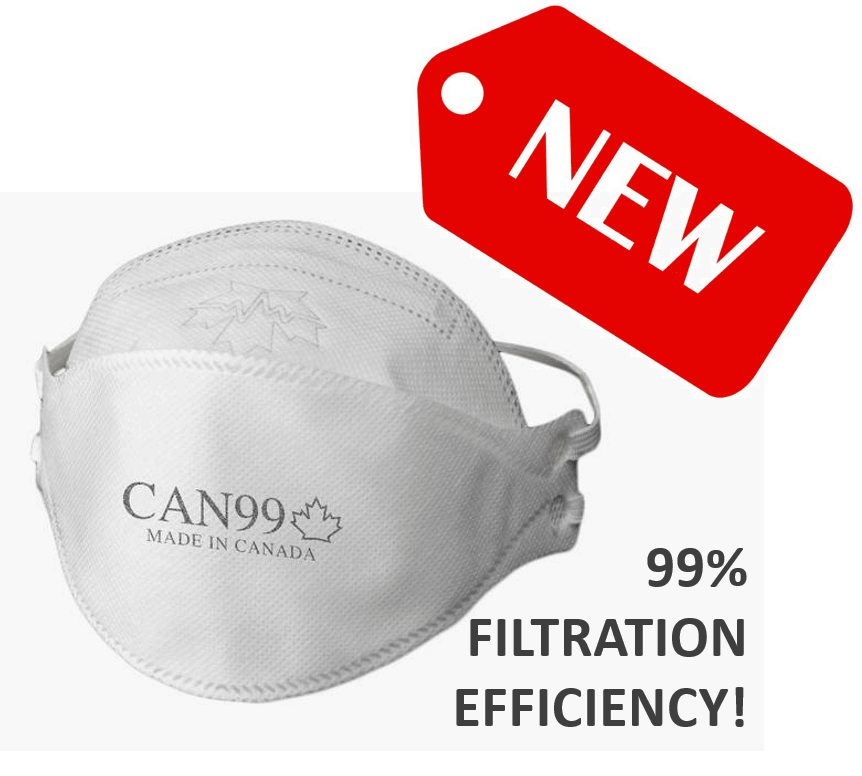 Canadian Made Premium Respirator - CAN99™ 9500 - NIOSH N95 Surgical Respirator - CE FFP3 - Health Canada Approved - Particulate Healthcare Respirator - 3M 1860, N95 Alternative - HEADBAND - VITACORE