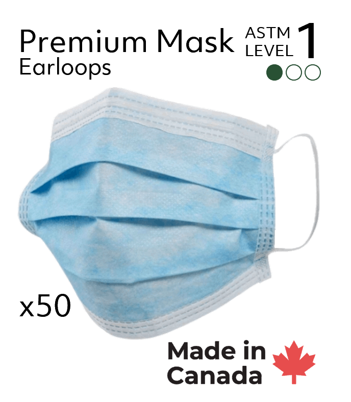Canadian Made Premium Surgical Masks  - ASTM Level 1 (50/Box)